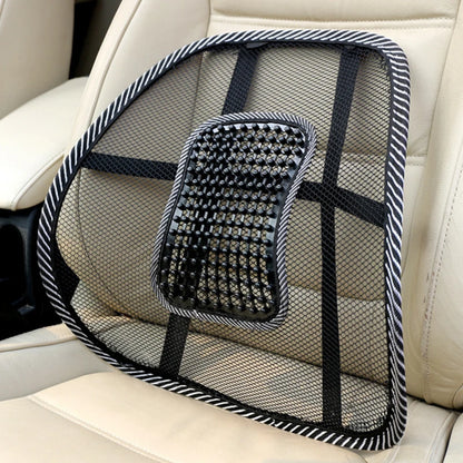 Black Mesh Back Lumbar Support Cushion - Massage Pad for Car Seat, Office Chair, Car Driver Comfort