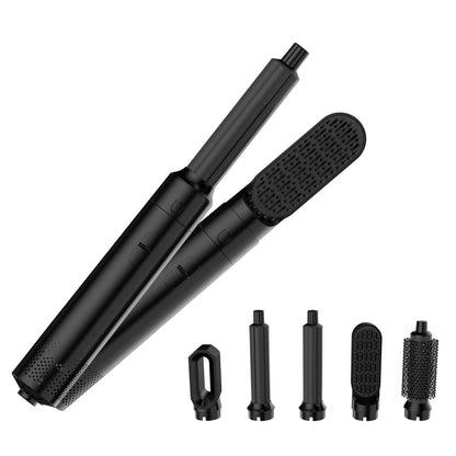 Professional 5-in-1 Air Hair Styler – Low Noise Hair Curling, Straightening & Drying with 1000W Hot Air Brushes