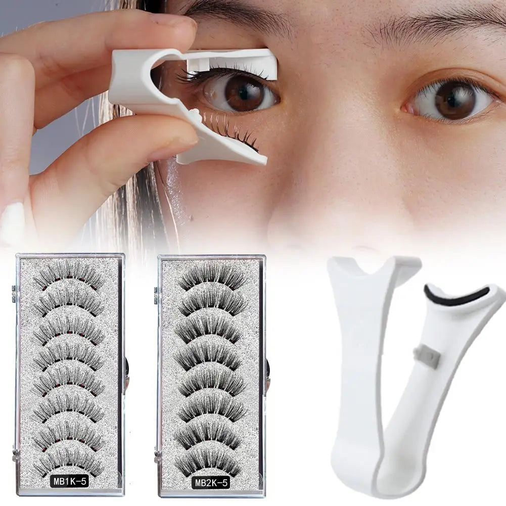 3D Natural Magnetic Eyelashes – 5 Magnetic Lashes with Handmade Gift Box, Reusable Extensions