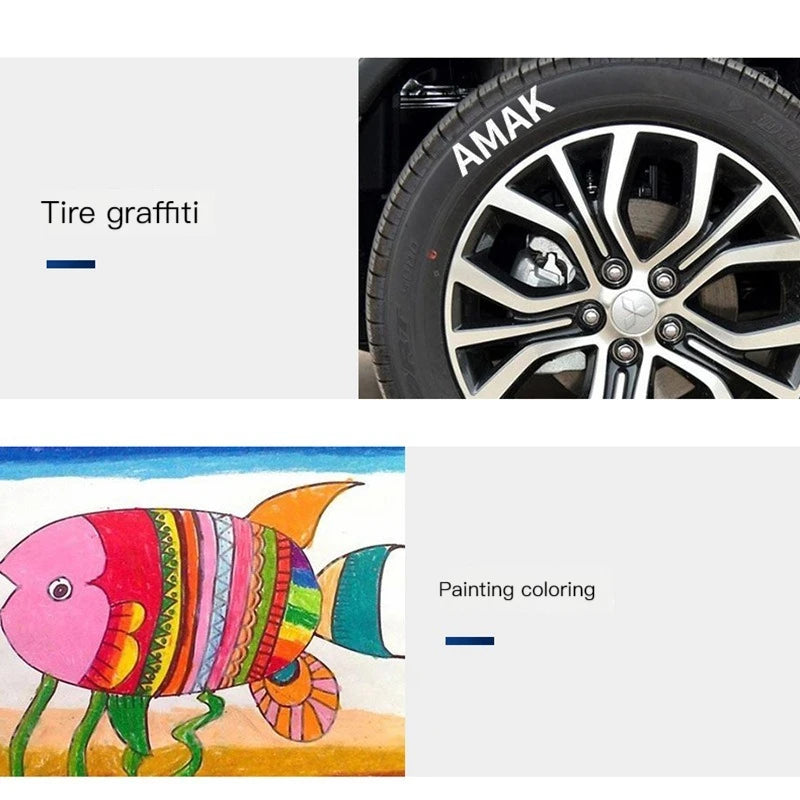 White Permanent Paint Pen Set (1/4 Pcs): Ideal for Wood, Rock, Plastic, Leather, Glass & More - 0.7mm Deep Hole Marker