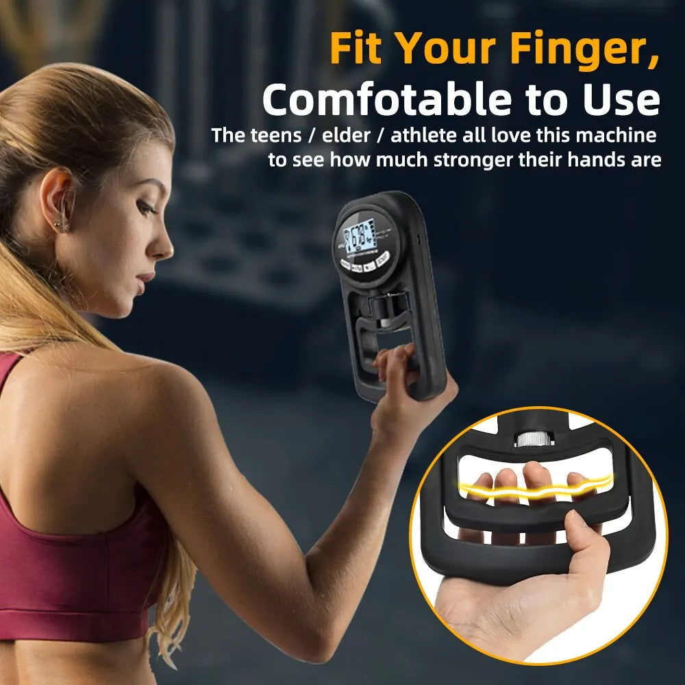 Digital Grip Strength Tester: 265lbs/120kg Hand Dynamometer with USB LCD Screen - Ideal for Power Training & Sports