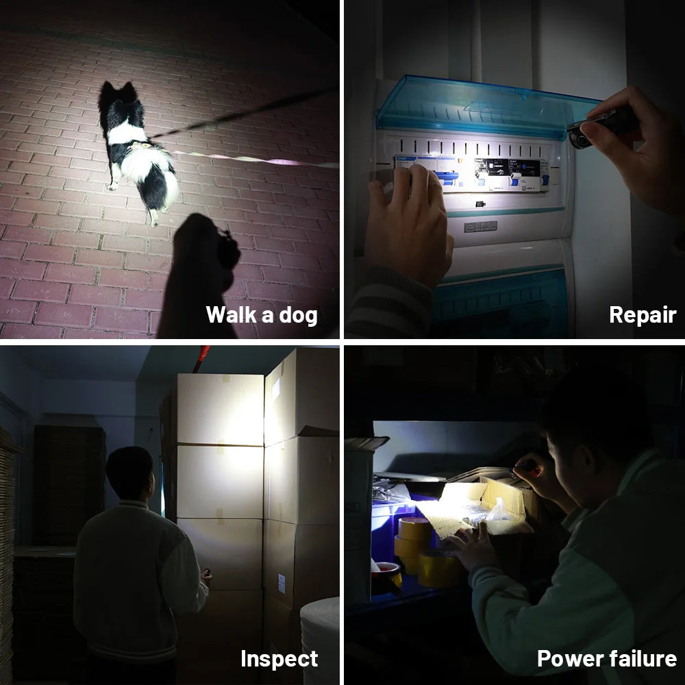 Sofirn Mini SC13 SST40 LED Tactical Flashlight — 1300LM 18350 Rechargeable Keychain Torch with Magnetic Base