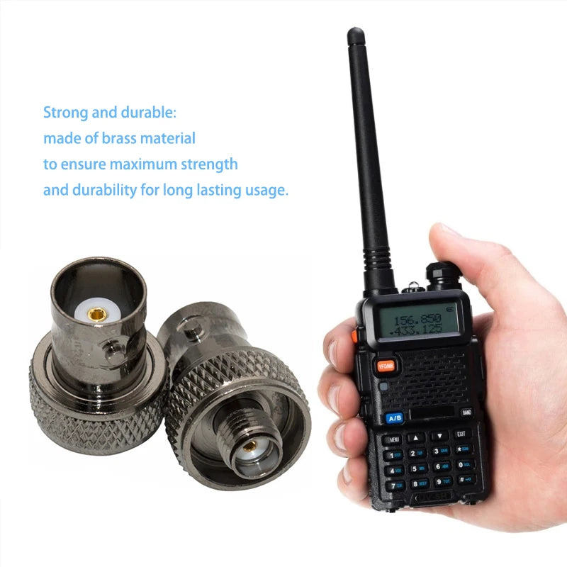 Black BNC Female to SMA Female Adapter – Antenna Connector for Baofeng UV-5R Series Radios (UV-5RA/5RB/5RC/5RD)