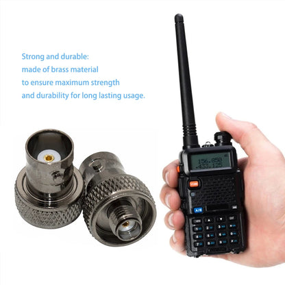 Black BNC Female to SMA Female Adapter – Antenna Connector for Baofeng UV-5R Series Radios (UV-5RA/5RB/5RC/5RD)