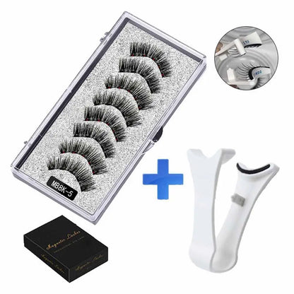 3D Natural Magnetic Eyelashes – 5 Magnetic Lashes with Handmade Gift Box, Reusable Extensions