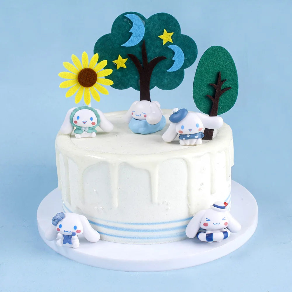 New 5pcs Sanrio Cinnamoroll Action Figures – Kawaii Anime Toy Set for Tabletop Decoration & Kids Gifts