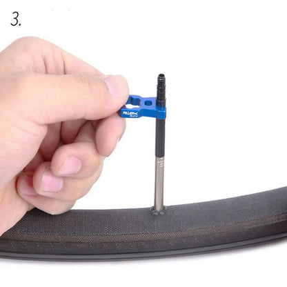 4-in-1 Portable Bicycle Valve Tool – Core Wrench for MTB & Road Bike Installation and Removal, Blue
