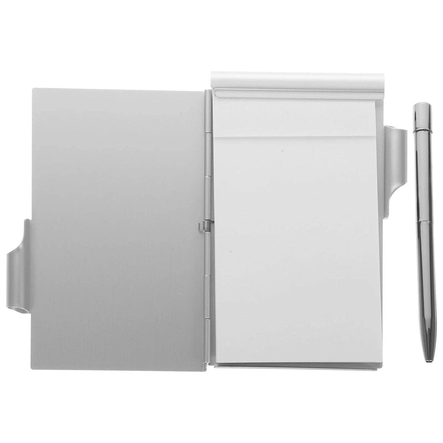 Mini Notebook Memo Pad - Convenient Pocket Server Note Pad for Work Schedules, Aluminum Alloy Reading Page