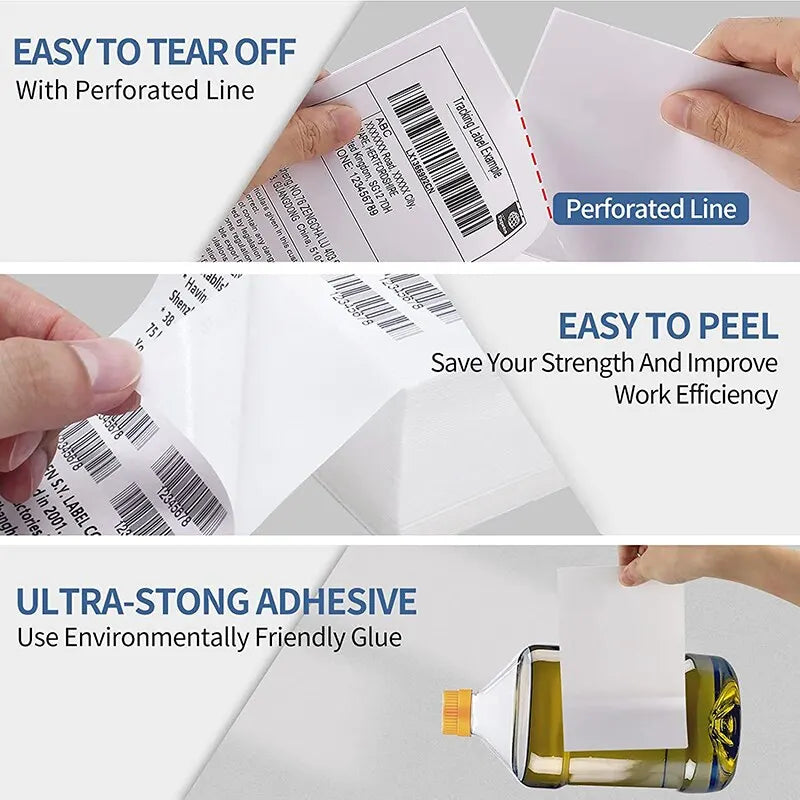 100pcs Self-Adhesive Thermal Shipping Label Paper – 10x15cm Stickers for Home Storage, Classification Notes, USPS UPS Fedex and DHL Shipping