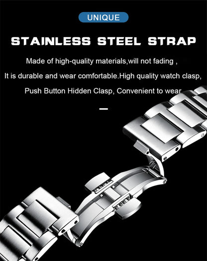 POEDAGAR Luxury Men's Watch – 30ATM Waterproof, Stainless Steel Square Quartz, Luminous Date, Business reloj hombre