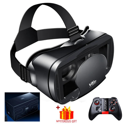 3D VR Headset – Virtual Reality Smart Glasses Helmet for Smartphones with Controllers and 7-Inch Lenses