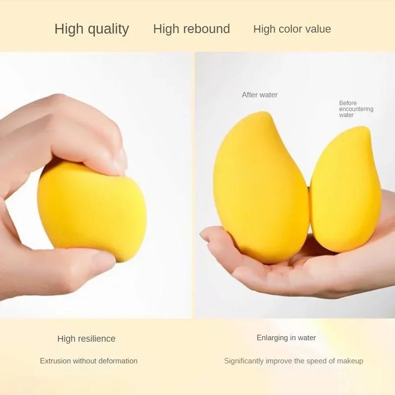Mango-Shaped Soft Makeup Sponge — Cosmetic Powder Puff for Face Blending & Beauty Application