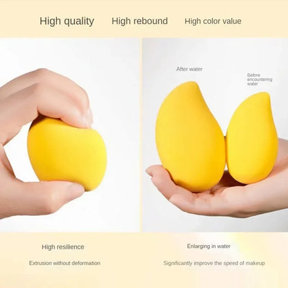 Mango-Shaped Soft Makeup Sponge — Cosmetic Powder Puff for Face Blending & Beauty Application