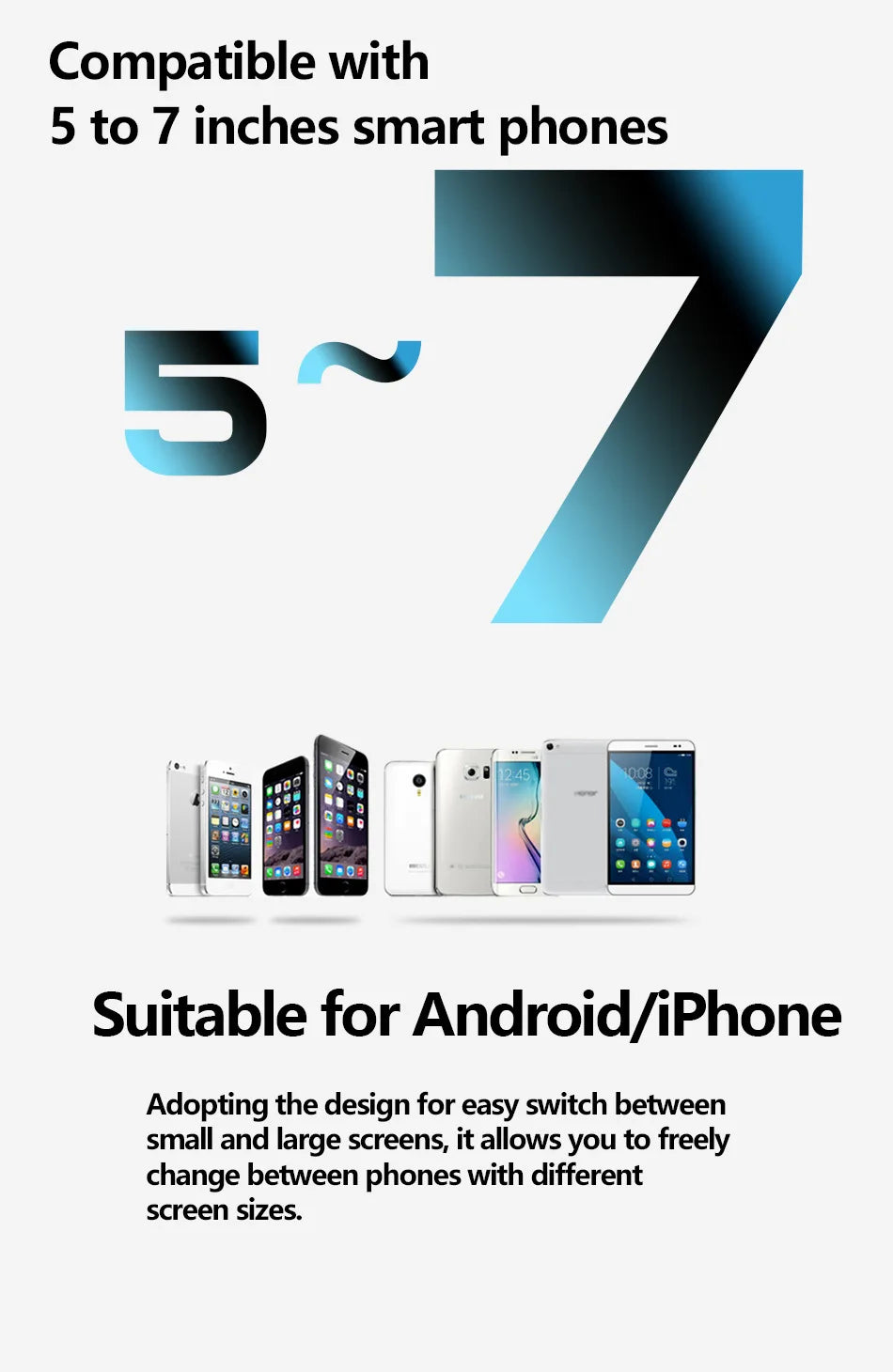 3D VR Headset – Virtual Reality Smart Glasses Helmet for Smartphones with Controllers and 7-Inch Lenses