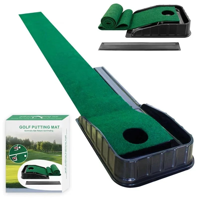 Golf Putting Practice Mat – Realistic Home Training to Improve Stroke and Lower Scores