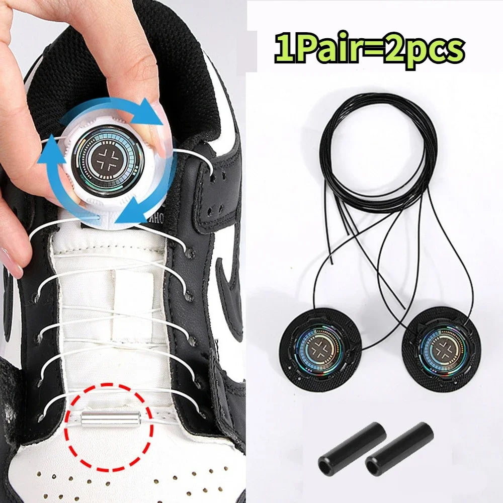 Dynamic Laces Rotating Metal Wire Swivel Sneaker Laces – No Tie Automatic Buckle for ...