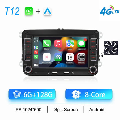 2DIN Android Car Radio for Volkswagen Golf 5/6, Polo, Passat B6/B7, CC, Skoda, Jetta - Multimedia, CarPlay, Wifi & GPS Navigation
