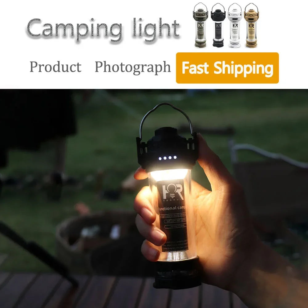 BATOT 3000mAh LED Camping Light - USB Rechargeable Lantern & Flashlight with 5 Lighting Modes for Tents & Emergencies