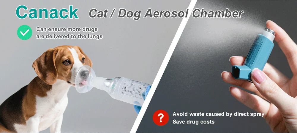 Cat Inhaler Device Cat & Dog Aerosol Chamber Inhaler — Portable Pet Spacer with Breathing ...