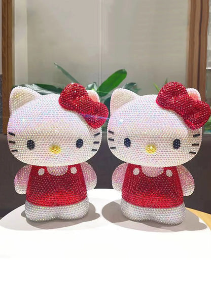 Hot Sale DIY Anime Piggy Bank – Cartoon Melody & Hello Kitty Diamond Stick Figurine Model Gift Statue Doll