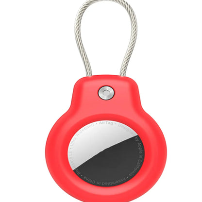 Apple AirTag Secure Holder – Wire Cable Lock Case Keychain for Keys, Luggage Tags, and Key Rings