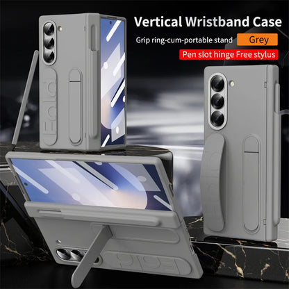 Wristband Hinge Phone Case for Samsung Galaxy Z Fold 3-7 – With Pen Slot & S Pen, Screen Protector Cover