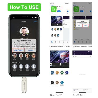 Metal OTG USB 3.0 Pen Drive – 32GB, 64GB, 128GB, 256GB Memory Stick for iPhone, iPad, Lightning, iOS