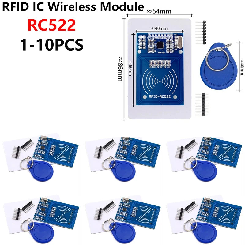 1-10PCS MFRC-522 RFID Module – RC522 Antenna IC Wireless Reader Writer for Arduino, SPI IC Card Proximity Module