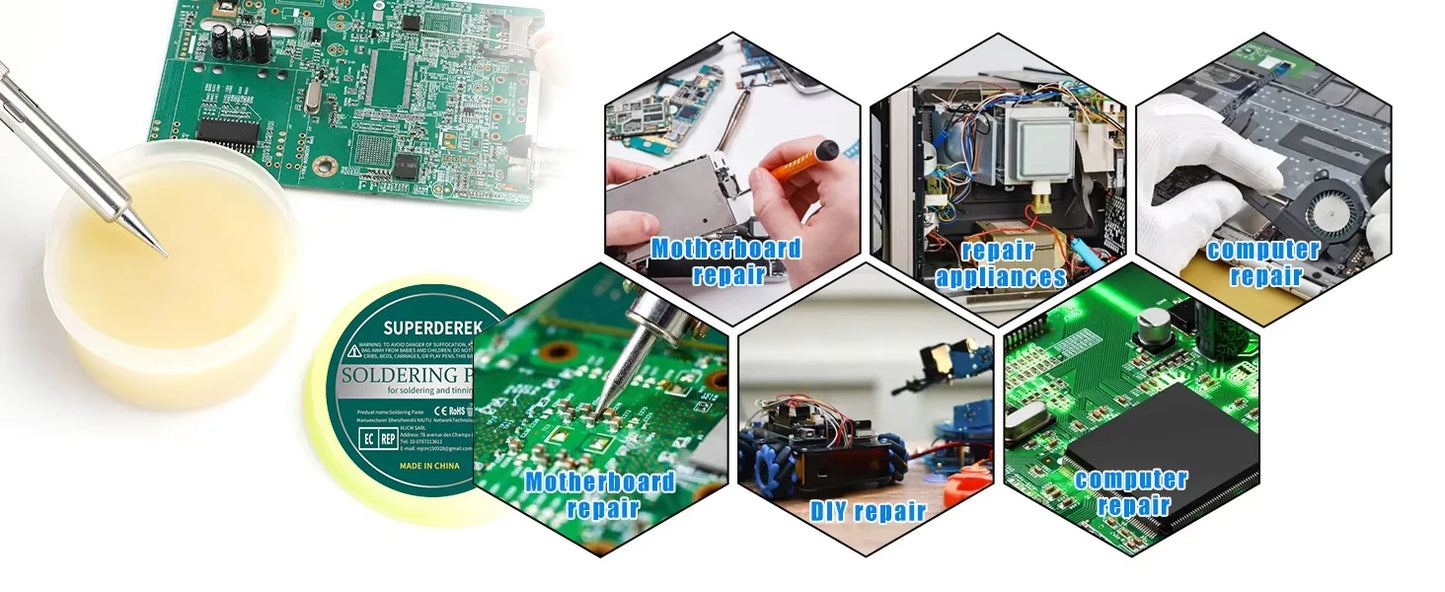 35-300g Solder Paste Rosin Flux | No Clean Soldering Flux for Electronics & Circuit Boards