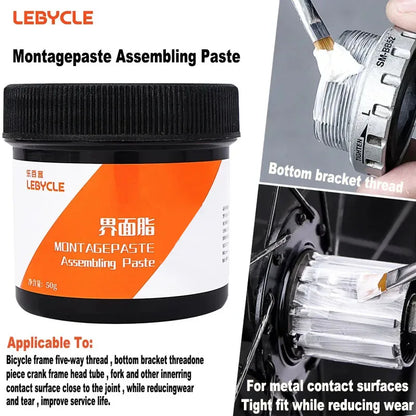 Lebycle Bicycle Interface Grease – Mountain & Road Bike Assembly Paste, Anti-Abnormal Noise Lubricant for Tower Base Hub Shaft