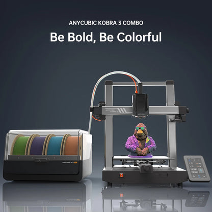 ANYCUBIC Kobra 3 Combo Multi-Color FDM 3D Printer – 600mm/s Speed, 250x250x260mm Build Volume