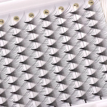 AGUUD 10-Tray Premade Volume Lashes – Super Fans with Needle Stem & Narrow Base for Eyelash Extensions