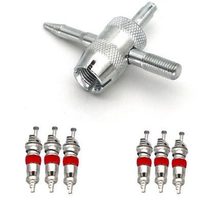 4-in-1 Tire Valve Core Wrench Set – Automotive Valve Stem Repair, Installation & Cleaning Tool