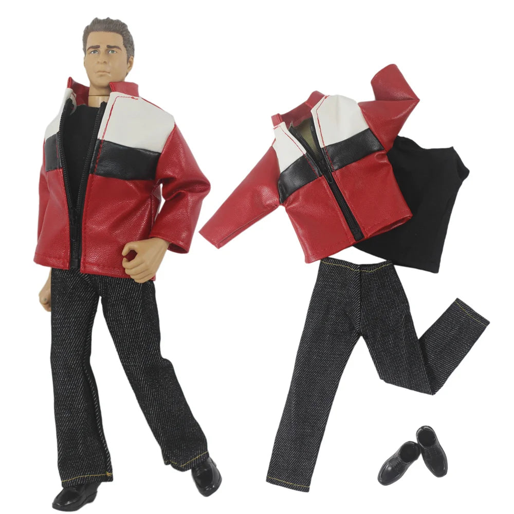 1 Set 12" Ken Doll Clothes — Leather Outfit with Multiple Styles to Choose From