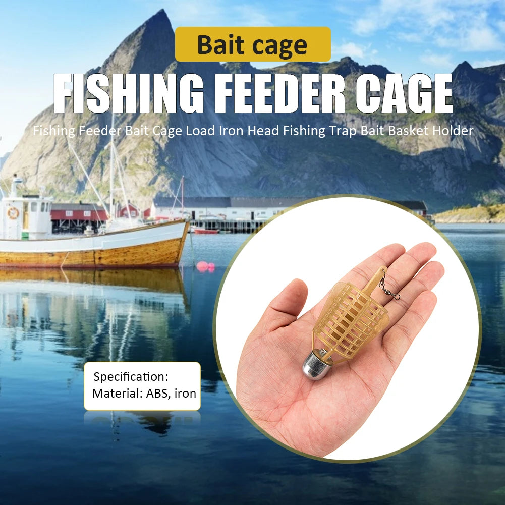 Fishing Hooks Explosion Bait Cage with Iron Head – Spherical Basket Feeder Holder Tackle Tool