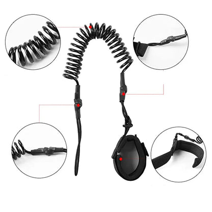 10ft SUP Ankle Leash — Elastic Coiled Leg Rope for Stand Up Paddle Boards & Surfboards