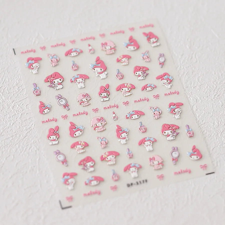Cute Snoopy 5D Nail Stickers – Cartoon Anime Nail Art Decoration