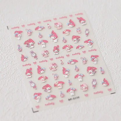 Cute Snoopy 5D Nail Stickers – Cartoon Anime Nail Art Decoration