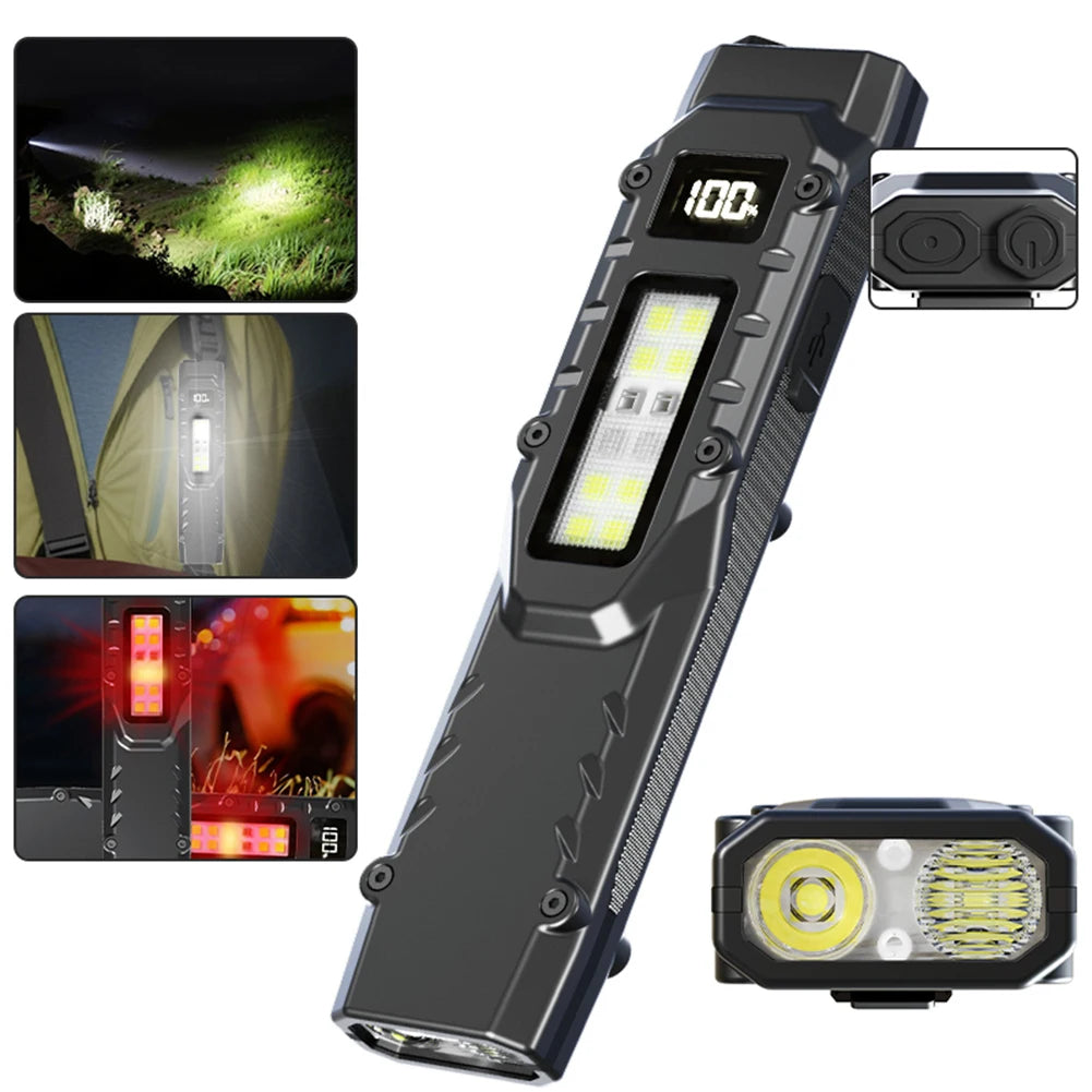 LED Ultra Slim Flashlight 1200LM — Mini Portable Pocket Light with Pen Clip, IPX44 Waterproof for Camping & Hiking