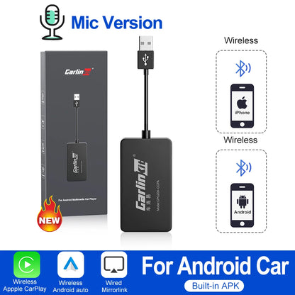 CarlinKit Wireless CarPlay Adapter — USB Dongle for Android Auto, MirrorLink, Waze & Spotify Car Multimedia