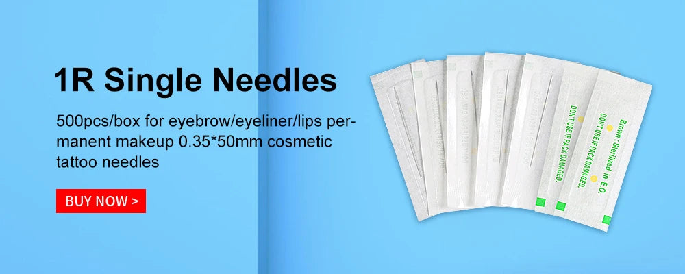 50pcs PCD Microblading Eyebrow Needles – F12/14/19 Tebori Blades for 3D Embroidery Manual Pen