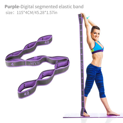 Elastic Yoga Stretching Strap with Loops – Stretch Band for Ballet, Dance, Pilates, Gymnastics, and Body Flexibility