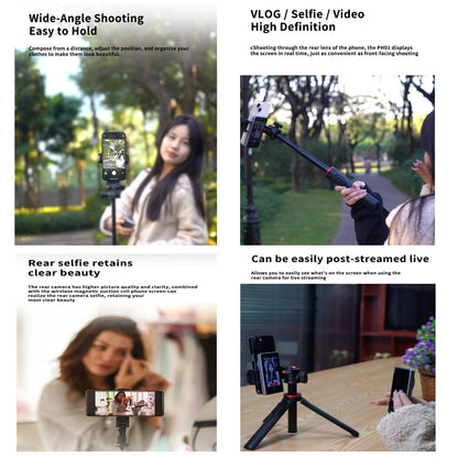 Magnetic Phone Vlog Selfie Monitor Screen – Rear Camera Selfie Display Compatible with iPhone & Android