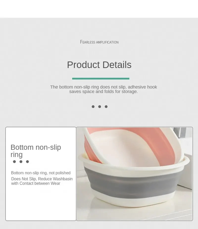 Portable Plastic Folding Wash Basin – Laundry Tub & Bath Basin for Adults and Babies, Kitchen & Bathroom Accessory