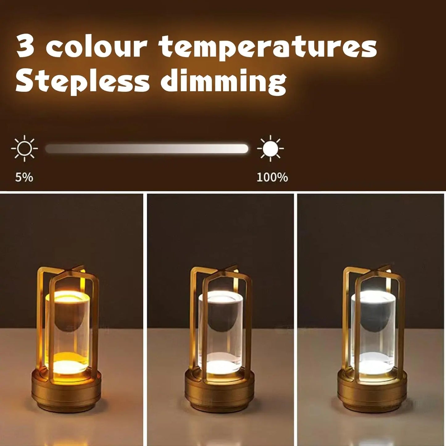 Wireless LED Touch Sensor Table Lamp - Rechargeable Desktop Night Light for Bedroom, Hotel, Bar & Restaurant Decor