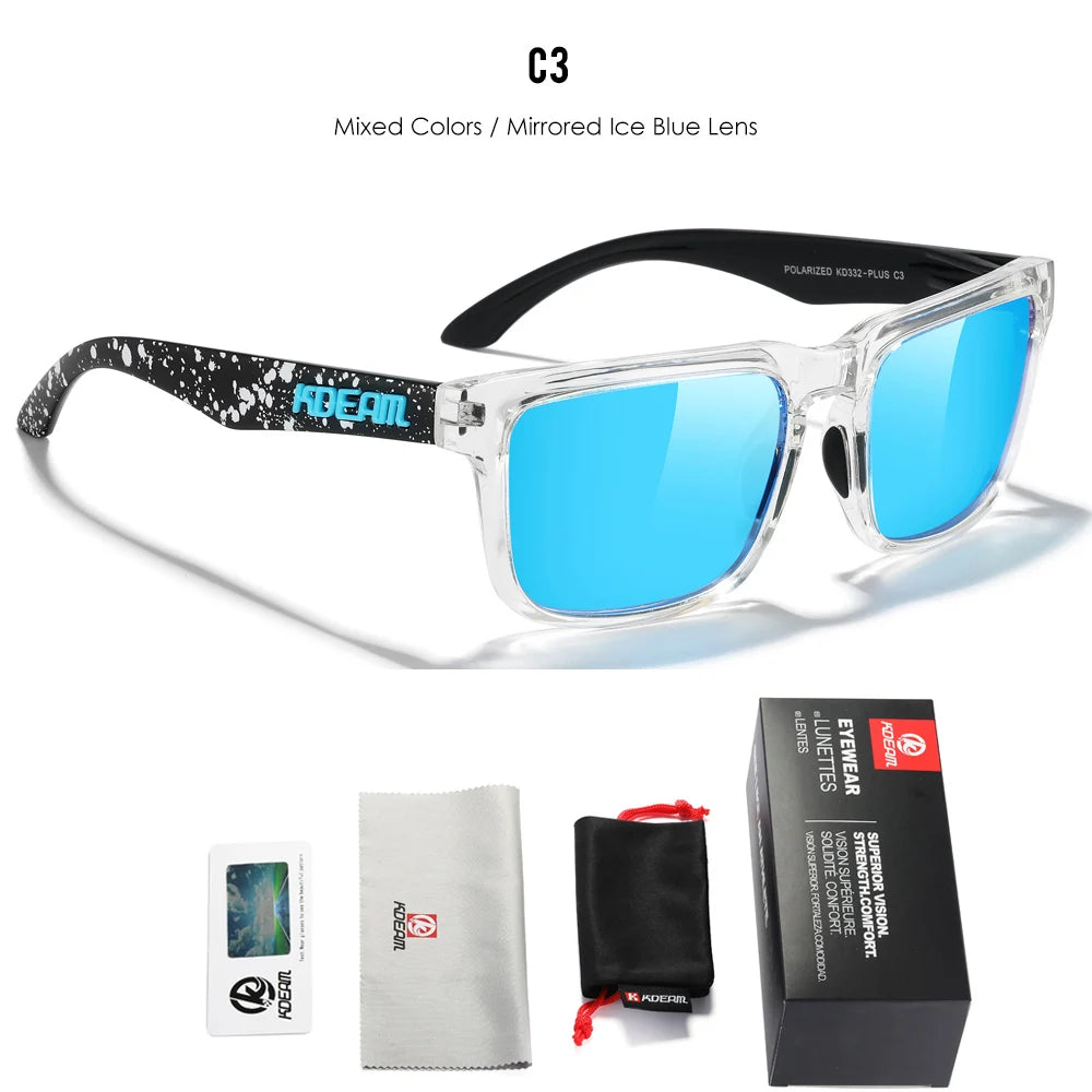 KDEAM Plus Size Polarized Sunglasses – 64mm Wide Fishing & Driving Glasses with Night Vision for Men