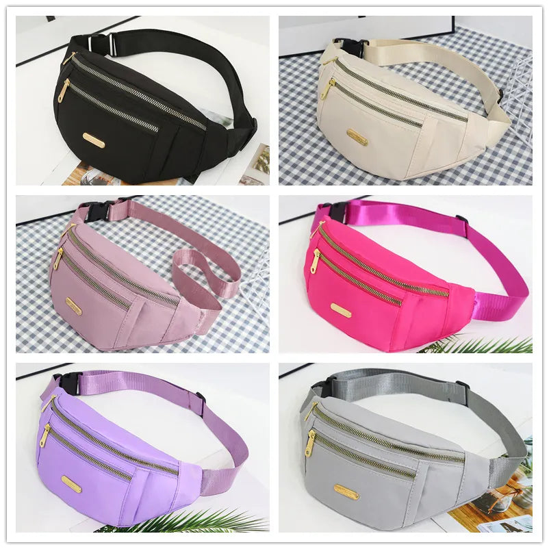 Women's Waterproof Fanny Pack - Adjustable Waist Bag for Travel, Sports, Running