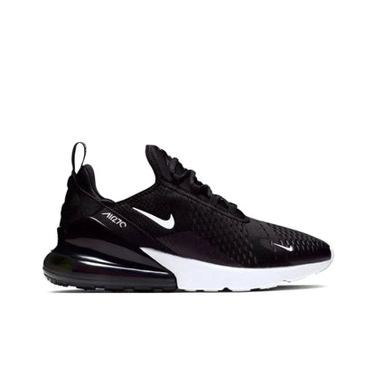 Nike Air Max 270 Running Shoes – Mesh, Shock Absorption, Non-Slip, Abrasion Resistant, Unisex Black & White Low Top