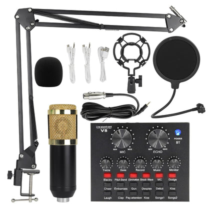BM800 V8 Sound Card Set – Professional Condenser Microphone for Karaoke, Podcast Recording & Live Streaming
