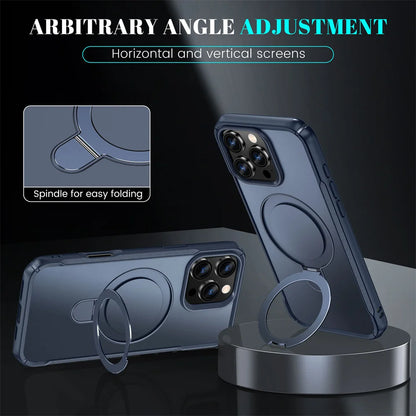 MagSafe Foldable Magnetic Wireless Charging Stand Case — Anti-Slip Bumper for iPhone 11–17 (incl. 16E) Pro/Max